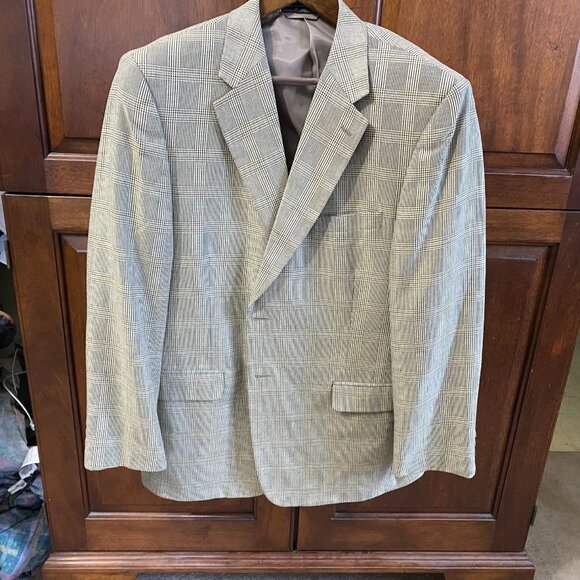 Stanley Blacker Men’s Blazer Jacket Size 46R Plaid Wool Blend Classic Tailored - Picture 9 of 10